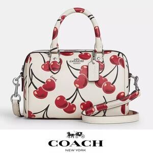 🍒 Coach Mini Rowan Crossbody Bag With Cherry Print